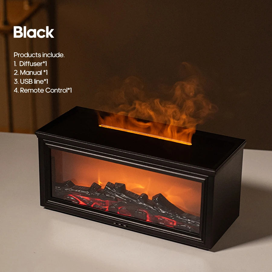 Fireplace Flame Aroma Diffuser & Humidifier with Remote Control