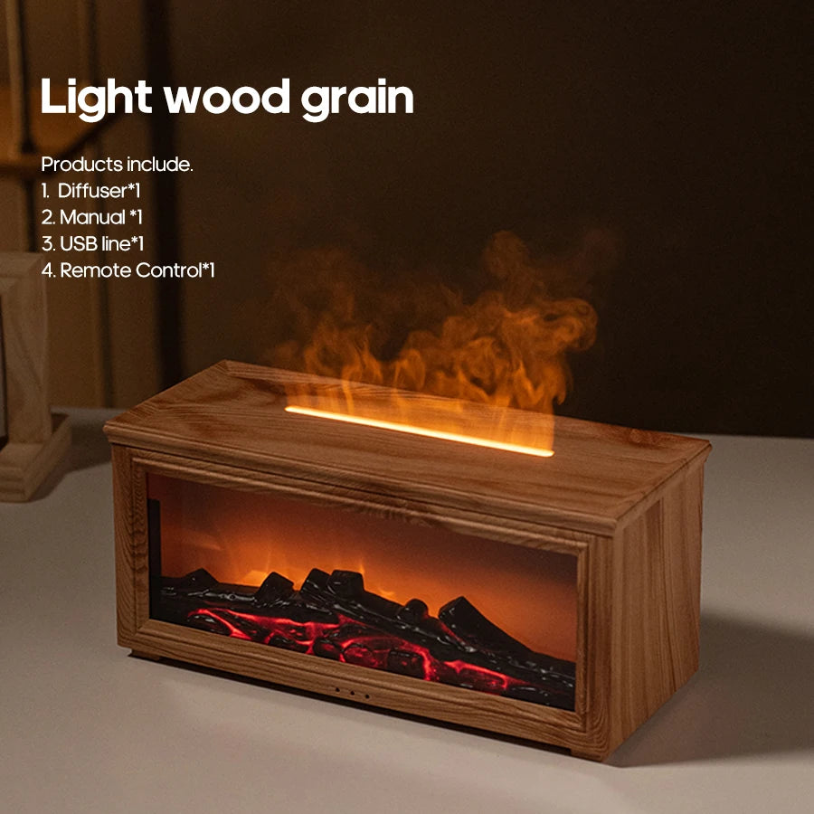 Fireplace Flame Aroma Diffuser & Humidifier with Remote Control