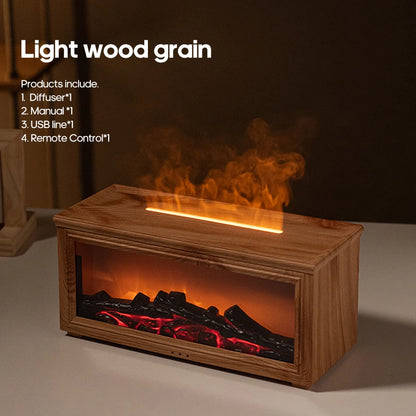 Fireplace Flame Aroma Diffuser & Humidifier with Remote Control