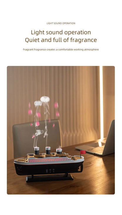 Retro Ship Air Humidifier Ultrasonic Aromatherapy Diffusers Mist Maker Fragrance Essential Oil Aroma Difusor Remote control