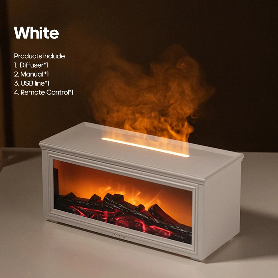 Fireplace Flame Aroma Diffuser & Humidifier with Remote Control
