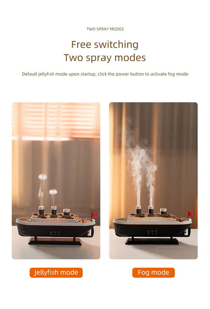 Retro Ship Air Humidifier Ultrasonic Aromatherapy Diffusers Mist Maker Fragrance Essential Oil Aroma Difusor Remote control