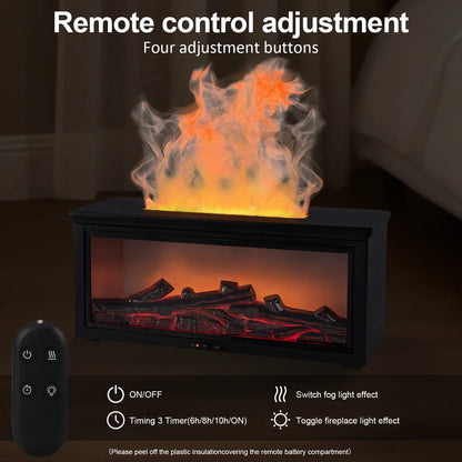 Fireplace Flame Aroma Diffuser & Humidifier with Remote Control